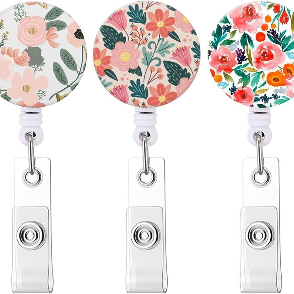 Badge Reel, Retractable Nurse Badge Holder with Alligator Clip ID Name Card Badg